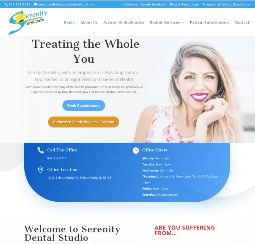 New Website Design for Serenity Dental Studio