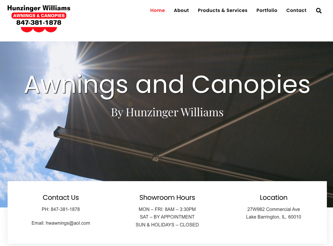 Hunzinger Williams Website Design
