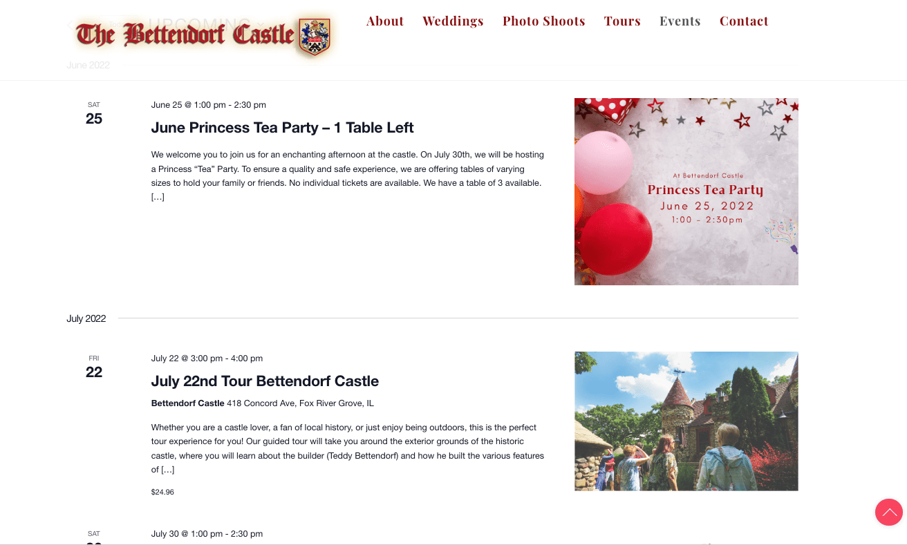 Bettendorf Castle Event promotion service