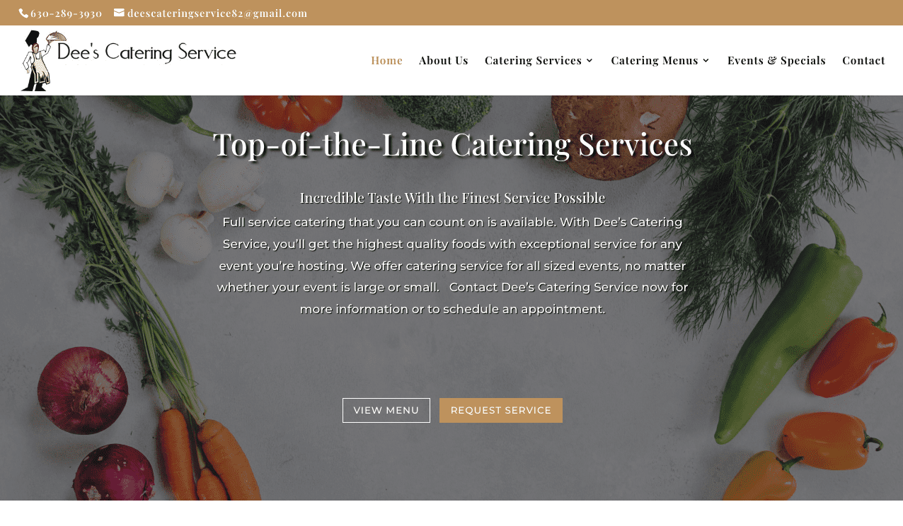 Dee's Catering Service Website Design