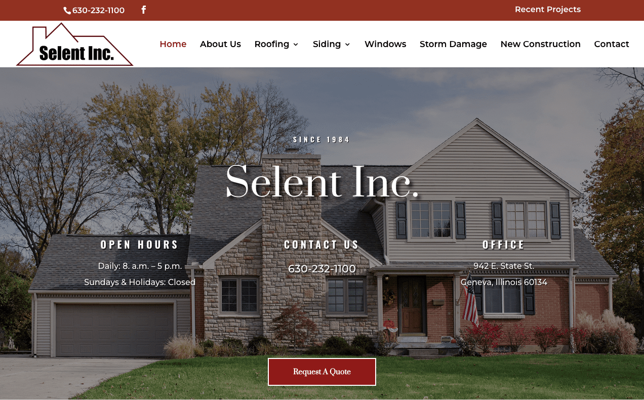 Selent Inc. Website Homepage Design