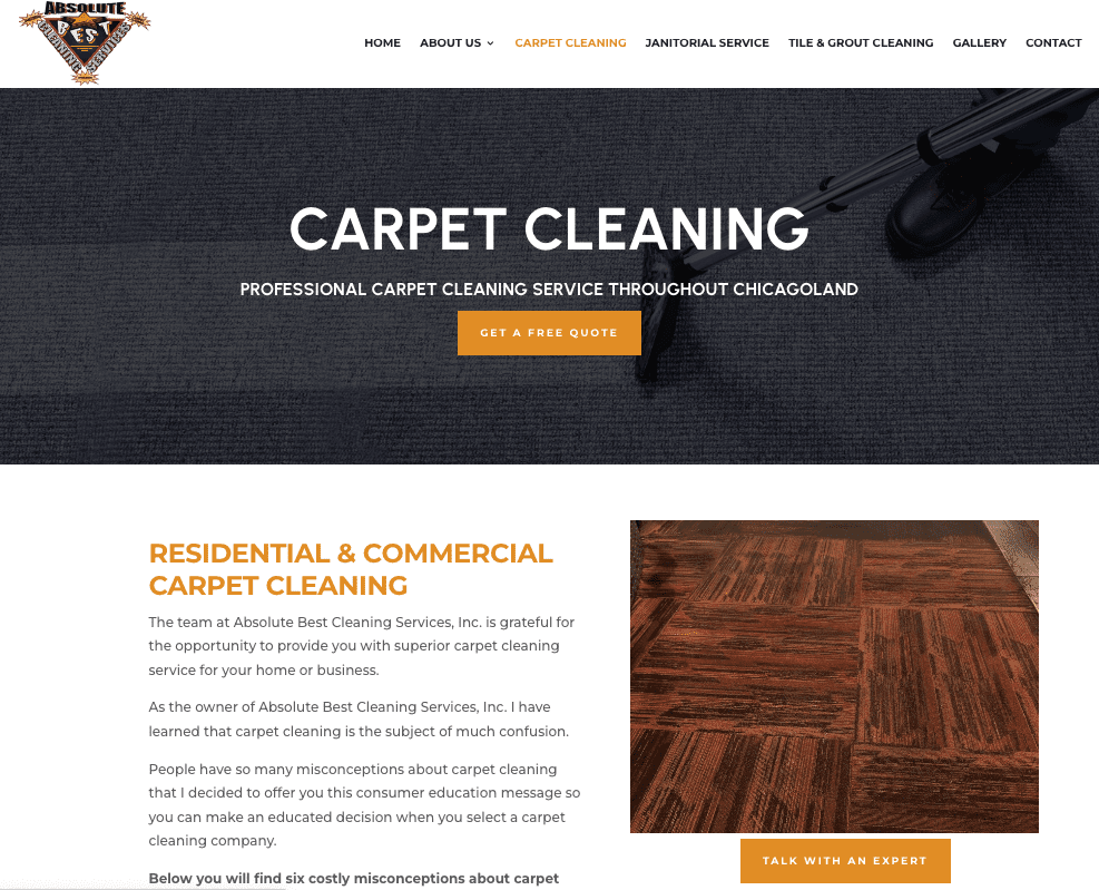 Absolute Best Cleaning Services Carpet Cleaning Page