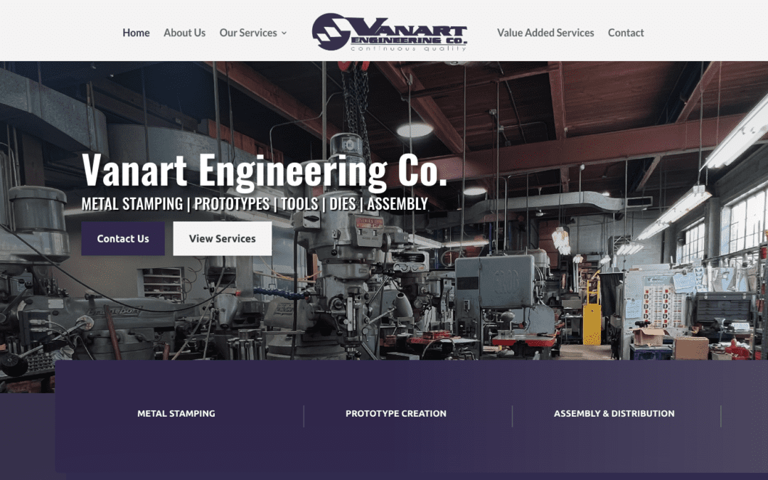Vanart Engineering Homepage Design