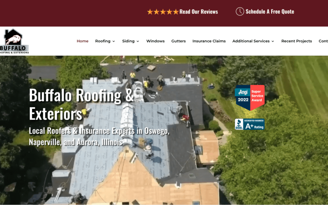 Buffalo Roofing & Exteriors Homepage design